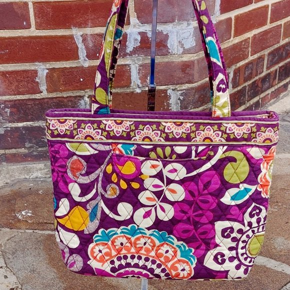 Vera Bradley Plum Crazy Small Tote Bag - Picture 1 of 5